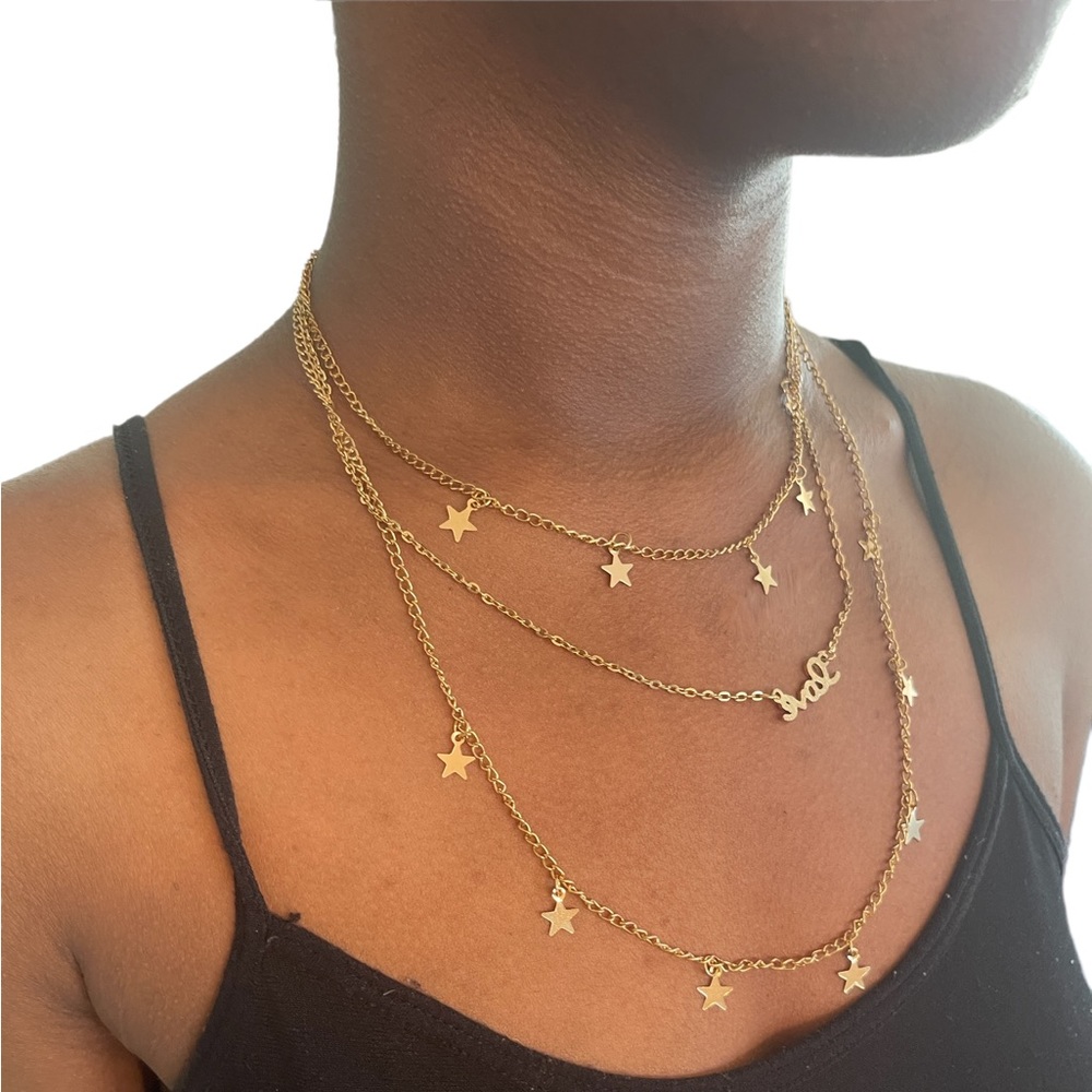 Love Three Layered Charm Necklace